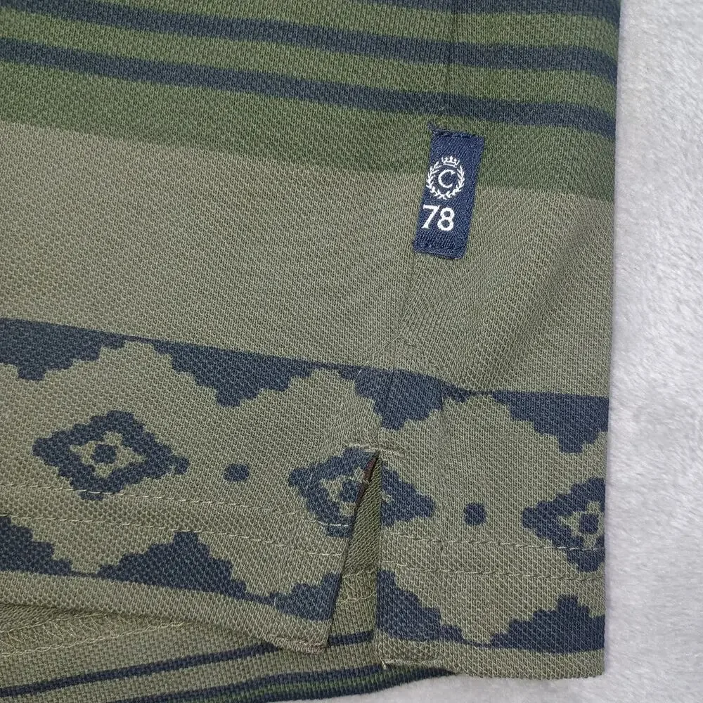 CHAPS Pique Polo Shirt Lot of Two Mens S Blue Green Tropical Tribal Short Sleeve